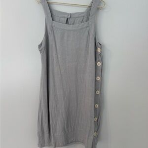 Very J Gray Side-Button Mini Dress